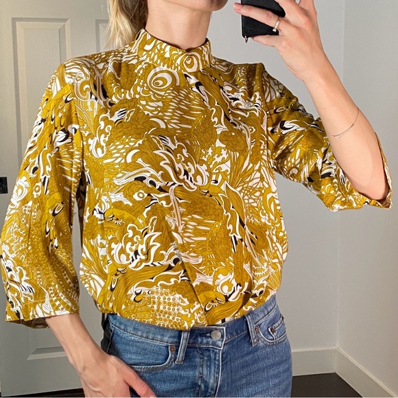 H&M Printed High-Neck Blouse (Size US 10) - Picture 2 of 9